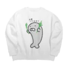 ダイナマイト87ねこ大商会の水菜をお裾分けしてくれるアザラシ Big Crew Neck Sweatshirt