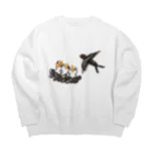 tamaccoの燕の親子 Big Crew Neck Sweatshirt