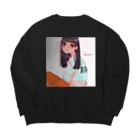 ALCOHOLICの夏の日陰ちゃん Big Crew Neck Sweatshirt