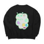 🐈ねこうさぎ🐇のアメーバ怪獣(グレー) ビッグシルエット Big Crew Neck Sweatshirt