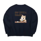 しばじるしデザインのDRIP COFFEE & ShibaDOG Big Crew Neck Sweatshirt