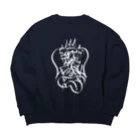 HYBS FOR MEの野心を解き放て (白) Big Crew Neck Sweatshirt