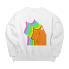 日々碌ストアの虹の影と柴犬 Big Crew Neck Sweatshirt