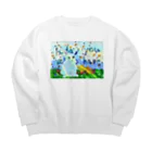 AkironBoy's_Shopのうさぎと小鳥　Harmony Big Crew Neck Sweatshirt