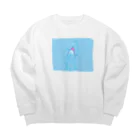 猫毛布ストアのシャワールーム・タコ Big Crew Neck Sweatshirt