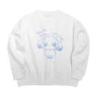 Bunny milkteaのなんちゅかわいがけ Big Crew Neck Sweatshirt