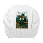 AkironBoy's_Shopのサボテンとサウナの融合 (Fusion of cactns and Sauna) Big Crew Neck Sweatshirt