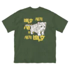 LalaHangeulの白虎の仔　ハングル版　バックプリント ビッグシルエットTシャツ