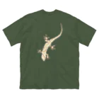 LalaHangeulのJapanese gecko(ニホンヤモリ)　英語デザイン ビッグシルエットTシャツ