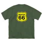 アロハスタイルハワイのU.S. Route 66  ルート66　イエロー ビッグシルエットTシャツ