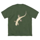 LalaHangeulのJapanese gecko(ニホンヤモリ)　英語デザイン ビッグシルエットTシャツ