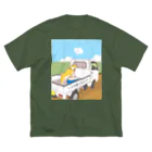 とやまソフトセンターの柴と軽トラ by O-chan ビッグシルエットTシャツ
