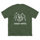 ehime@けだま&もち＆すみのCRAZY SPITZ「HA HA HA」ver.white ビッグシルエットTシャツ
