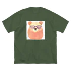 さとうさしみ。のメガネっクマ① ビッグシルエットTシャツ