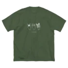 SWのシンプル３horses 白線ver ビッグシルエットTシャツ