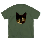 さび猫　サビニャックのお店のさび猫　サビニャック　かおだけ ビッグシルエットTシャツ