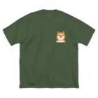 しばじるしデザインのいつもいっしょ（赤柴） ビッグシルエットTシャツ