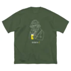 ビールとアート TM-3 Designの偉人 × BEER（ベートーベン）白線画 Big T-Shirt