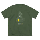 ビールとアート TM-3 Designの偉人 × BEER（聖徳太子）白線画 Big T-Shirt