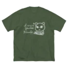 いよかん shopの天才ピアニストねこ（白ヌキver.） ビッグシルエットTシャツ