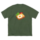 Wonder Bird Forestのピクセル・目玉焼きトースト ビッグシルエットTシャツ