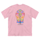 Toko Nataraja Baliのカヨナン　カラー背面、モノクロ前面 ビッグシルエットTシャツ