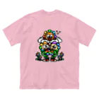 王子のアパレル Snprinceの海波Snpバックプリント ビッグシルエットTシャツ