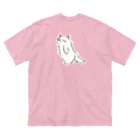 ふんわり本舗のしろねこ（みかえり） ビッグシルエットTシャツ