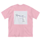 ふわぽこにゃんにゃんSHOP☁️🫧SUZURI支店のばんばんばん♪ゆめかわミニ銃 ビッグシルエットTシャツ