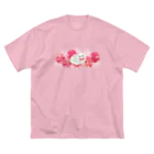 Ａｔｅｌｉｅｒ　Ｈｅｕｒｅｕｘの薔薇とチンチラシルバー ビッグシルエットTシャツ