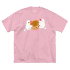 Lily bird（リリーバード）のどら焼きと文鳥ず ビッグシルエットTシャツ