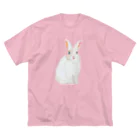 rabbit loverのフワフワうさぎ（白） ビッグシルエットTシャツ