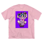 あやしいおばさん くろまめさんの○ュアアルコール（クラ○ナー）パープル ビッグシルエットTシャツ