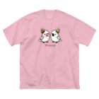 Cody the Lovebirdの仲良しクルマサカオウム&キバタン Chubby Bird ビッグシルエットTシャツ