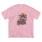 JapaneseArt Yui Shopの咲き誇れ ビッグシルエットTシャツ