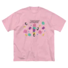 親子設計 CHIiKu MOJi『知育文字』のROBOT Pink ビッグシルエットTシャツ