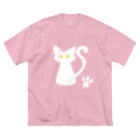 安定感企画　売店の安定感企画　ロゴ編No.2　白猫 ビッグシルエットTシャツ