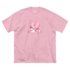 🍓ぎゅぴ💉のふにふにぴんくうさぎ ビッグシルエットTシャツ