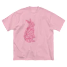 PiZakkuのペンタッチ　うさぎ ビッグシルエットTシャツ