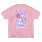 obosa_DENS/SABEAR_shop ＠SUZURIのおすわりマオちゃん_ウエア ビッグシルエットTシャツ