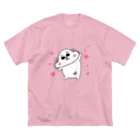 ひもとキャラクターズショップのひもにゃん ラブver. ビッグシルエットTシャツ