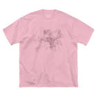 poniponiの馬とヤギ、南国フルーツを収穫(線画Ｖｅｒ) ビッグシルエットTシャツ