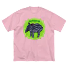 LalaHangeulのBaby Malayan tapir(マレーバクの子供) ビッグシルエットTシャツ