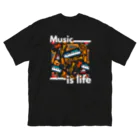 トランペット奏者･中尾真美 公式オンラインショップ SUZURI店のMusic is life Big T-Shirt