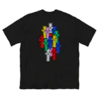 sting sting.410410のsting sting.Cross multicolor logo(BK) ビッグシルエットTシャツ