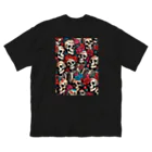 Skull sectionのドクロとばら ビッグシルエットTシャツ