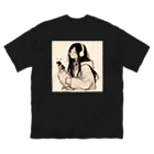 amechan0811のThe girl who listens to music2 ビッグシルエットTシャツ