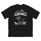 nidan-illustrationのhappy dog -ENJOY- (wite ink) Big T-Shirt