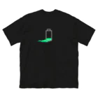 しるばーの電池漏れ　白 ビッグシルエットTシャツ