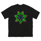 Maniac Labのサイケデリック　逆さ七芒星 ビッグシルエットTシャツ